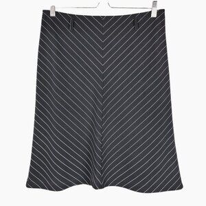 Fashion Magazine Size Large Black Chevron Pinstripe High Waist Skirt Vintage Y2K